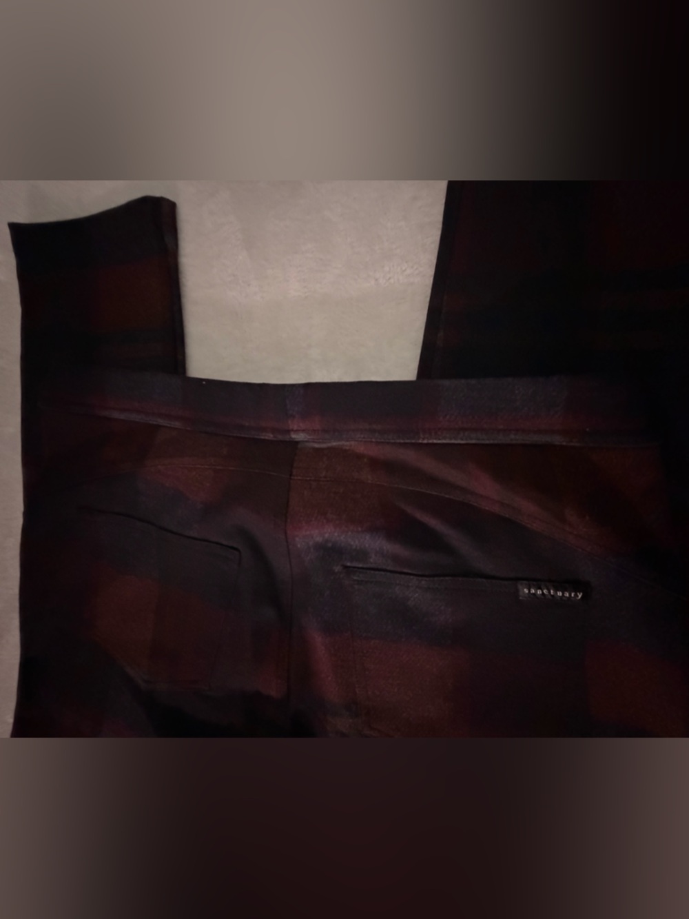 Sanctuary Plaid Slim Pull On Stretchy Pants, Size L - Picture 15 of 16